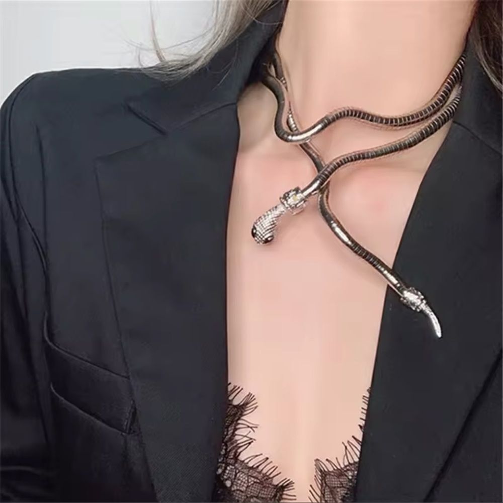 Versatile Serpenti-Style Snake Jewelry-Necklace Bracelet in One